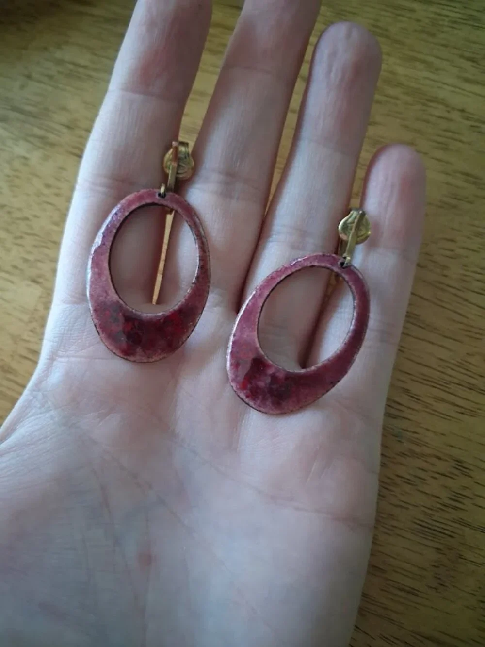 Vintage dangle clip on earrings